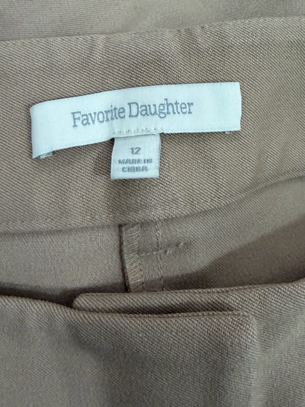 NWT Favorite Daughter Beige Pleated Wide Leg The Favorite Pants Sz. 12 - Picture 5 of 6